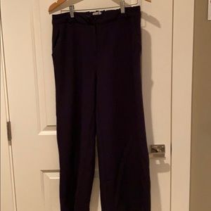 Navy blue stretch waist wide legged trousers